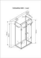 Glaswerk Westfalen - Mampara de ducha en forma de U Emma 80x120x80 cm con plato de ducha