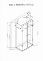 Glaswerk Westfalen - Emma 90x100x90 cm U-Form Duschkabine  inkl. Duschtasse