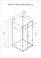 Glaswerk Westfalen- Emma 100x100x100cm U Duschkabine+DT
