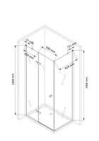 Glaswerk Westfalen- Anna 120x90x195cm Eck Duschkabine