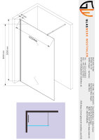 Glaswerk Westfalen - LiLy 110x200 cm  Duschwand  Klarglas