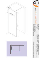 Glaswerk Westfalen - LiLy 40x200 cm  Duschwand  Klarglas