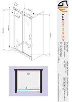 Glaswerk Westfalen- Viktoria 130x195cm Nischentür/Schiebetür-Silber