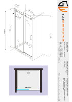 Glaswerk Westfalen - Viktoria 145x195 cm nisdouche met schuifdeur - Zilver