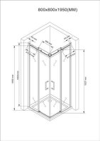 Glaswerk Westfalen- Lina 80x80x195cm Eck Duschkabine Schiebesystem
