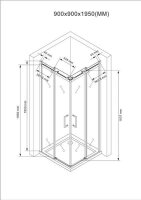 Glaswerk Westfalen- Lina 90x90x195cm Eck Duschkabine Schiebesystem