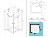 Glaswerk Westfalen- Sofia 80x80x195cm Eck Duschkabine inkl DT