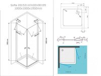 Glaswerk Westfalen- Sofia 100x100x195cm Eck Duschkabine inkl DT