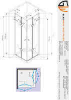 Glaswerk Westfalen - Caroline 90x90x180 cm Eck Duschkabine inkl. DT