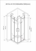 Glaswerk Westfalen - Caroline 90x90x195cm Eck Duschkabine inkl. DT