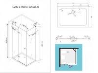 Glaswerk Westfalen - Anna 120x90x195cm Eck Duschkabine inkl. DT