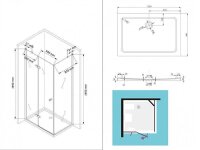 Glaswerk Westfalen - Anna 120x90x195 cm corner shower enclosure incl. Tray