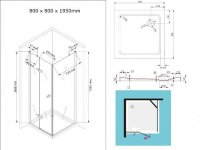 Glaswerk Westfalen - Anna 80x80x195cm Eck Duschkabine inkl. DT