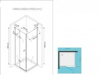 Glaswerk Westfalen - Cabine de douche dangle Anna 100x100x195 cm incl. receveur