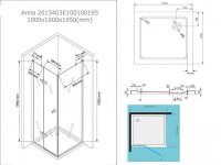 Glaswerk Westfalen - Cabine de douche dangle Anna 100x100x195 cm incl. receveur