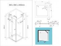 Glaswerk Westfalen- Anna 90x90x195cm Eck Duschkabine+DT