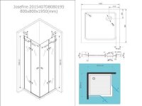 Glaswerk Westfalen - 80x80x195 cm Corner Shower Enclosure with Clear Glass and Tray