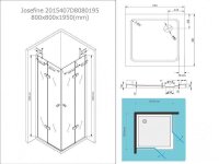 Glaswerk Westfalen - Josefine 80x80x195cm Eck Duschkabine klar inkl DT
