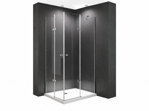 Glaswerk Westfalen - Cabine de douche dangle 90x75x180 cm, verre transparent et receveur