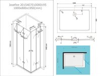 Glaswerk Westfalen - Boxdoccia angolare 100x80x195 cm con vetro trasparente e piatto doccia