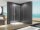 Glaswerk Westfalen - Mampara de ducha en forma de U Ida de 100x90x195 cm con sistema deslizante, incluye plato de ducha