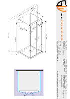 Glaswerk Westfalen - Emma 90x90x90 cm U-shaped shower...