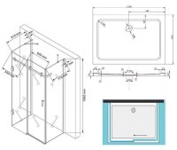 Glaswerk Westfalen-U Duschkabine Schiebetür Ida 120x90x200cm 8mm +DT+S