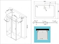 Glaswerk Westfalen- U Duschkabine Schiebetür Ida 100x90x200cm 8mm+DT+S