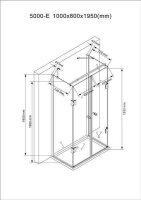 Glaswerk Westfalen - Emma 80x100x80 cm U-Shaped Shower...