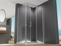 Glaswerk Westfalen - Paroi de douche dangle Clara 120x90x195 cm, finition satinée, receveur et siphon
