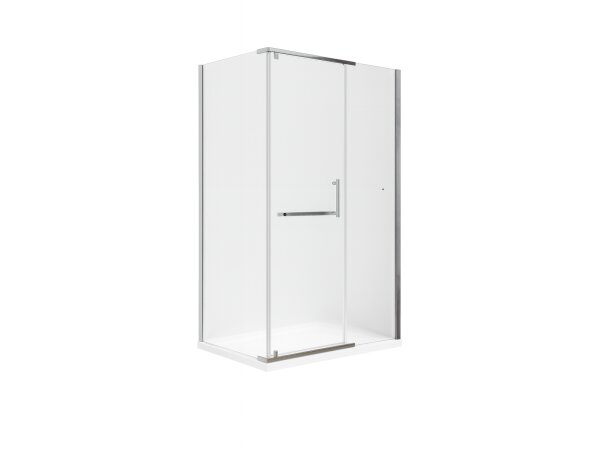 Glaswerk Westfalen - Clara 100x90x195 cm Satin-Finish Corner Shower Enclosure with Side Entry & Tray/Siphon