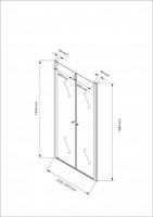 Glaswerk Westfalen- Sofia 155x195cm Duschtür Klarglas