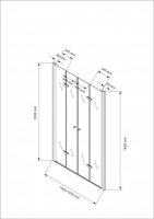 Glaswerk Westfalen - Caroline 155x180 cm Clear Glass Shower Door