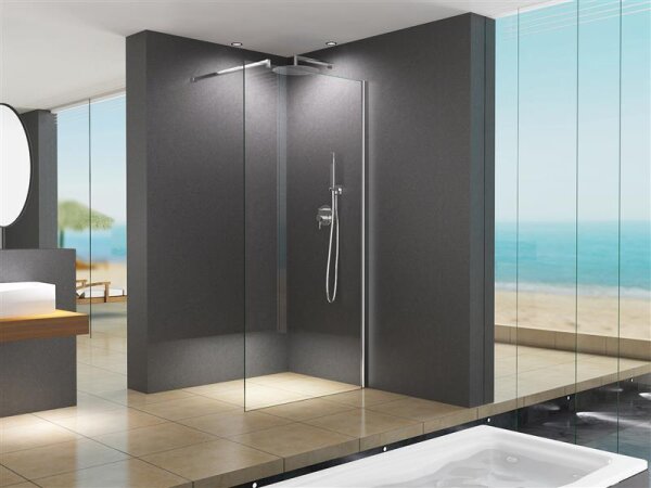 Glaswerk Westfalen - Puerta de ducha de cristal transparente LiLy 80x200 cm