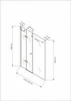 Glaswerk Westfalen - Anna 155x195 cm douchedeur, helder glas
