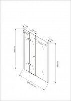 Glaswerk Westfalen - Anna Puerta de ducha 160x195 cm, cristal transparente