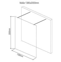 Glaswerk Westfalen - LiLy 138x200 cm Free Walk-in Shower Satin Finish 2x supports Square