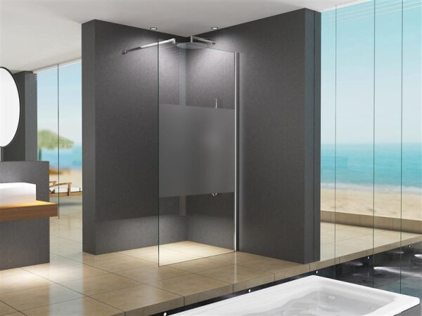 Glaswerk Westfalen - Mampara de ducha a ras de suelo LiLy de 139x200 cm, acabado satinado, centro de 10 mm