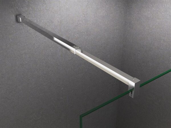 Glaswerk Westfalen - LiLy 118x200 cm Walk-in Shower, Satin Finish, Center, 2x Supports, Square