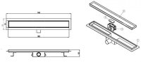 Glaswerk Westfalen - 90 cm Edelstahl Flach Duschrinne Befliesbar