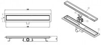 Glaswerk Westfalen - 100 cm Edelstahl Flach Duschrinne Befliesbar