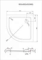 Glaswerk Westfalen - 90x90 cm Viertelkreis DT R55