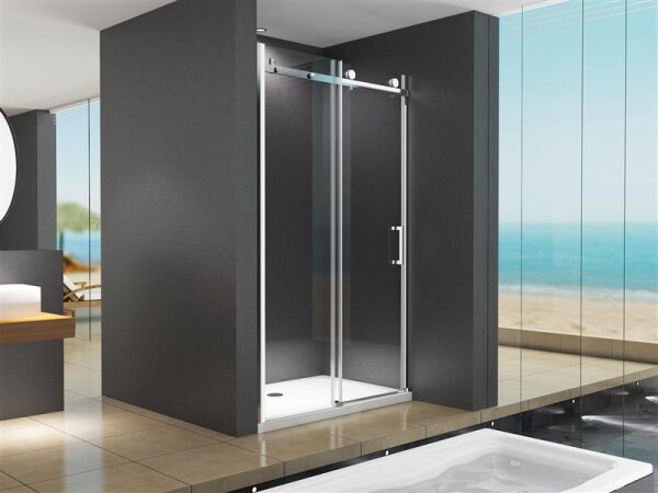 Glaswerk Westfalen - Viktoria 115x195 cm Nischendusche mit Schiebetür - Silber