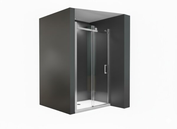 Glaswerk Westfalen - Viktoria 115x195 cm niche shower with sliding door - silver