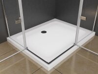 Glaswerk Westfalen - Cabina de ducha esquinera con cristal transparente de 90x90x195 cm con plato y sifón