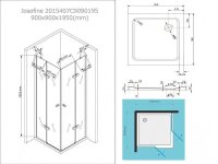 Glaswerk Westfalen- 90x90x195cm Eck Duschkabine klar inkl DT+S