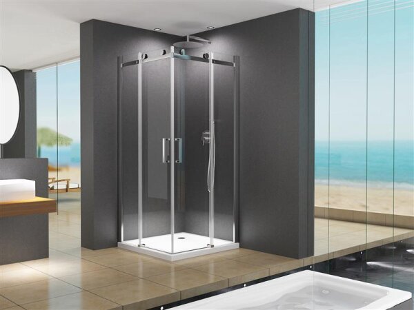 Glaswerk Westfalen-Lina 90x90x195cm Eck Duschkabine Schiebesystem+DT+S