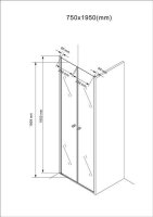 Glaswerk Westfalen - Puerta de ducha Maja 75x195 cm, cristal transparente