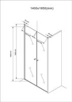 Glaswerk Westfalen - Maja 140x195 cm clear glass shower door