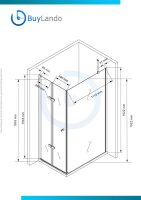 Glaswerk Westfalen - Cornelia 120x90x195 cm Cabine de douche dangle, verre transparent